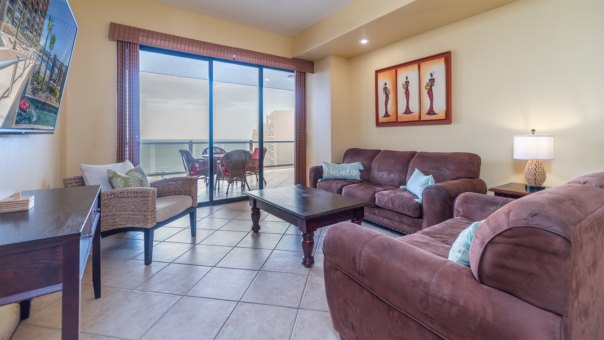 Gorgeous decor adorns the living room.
