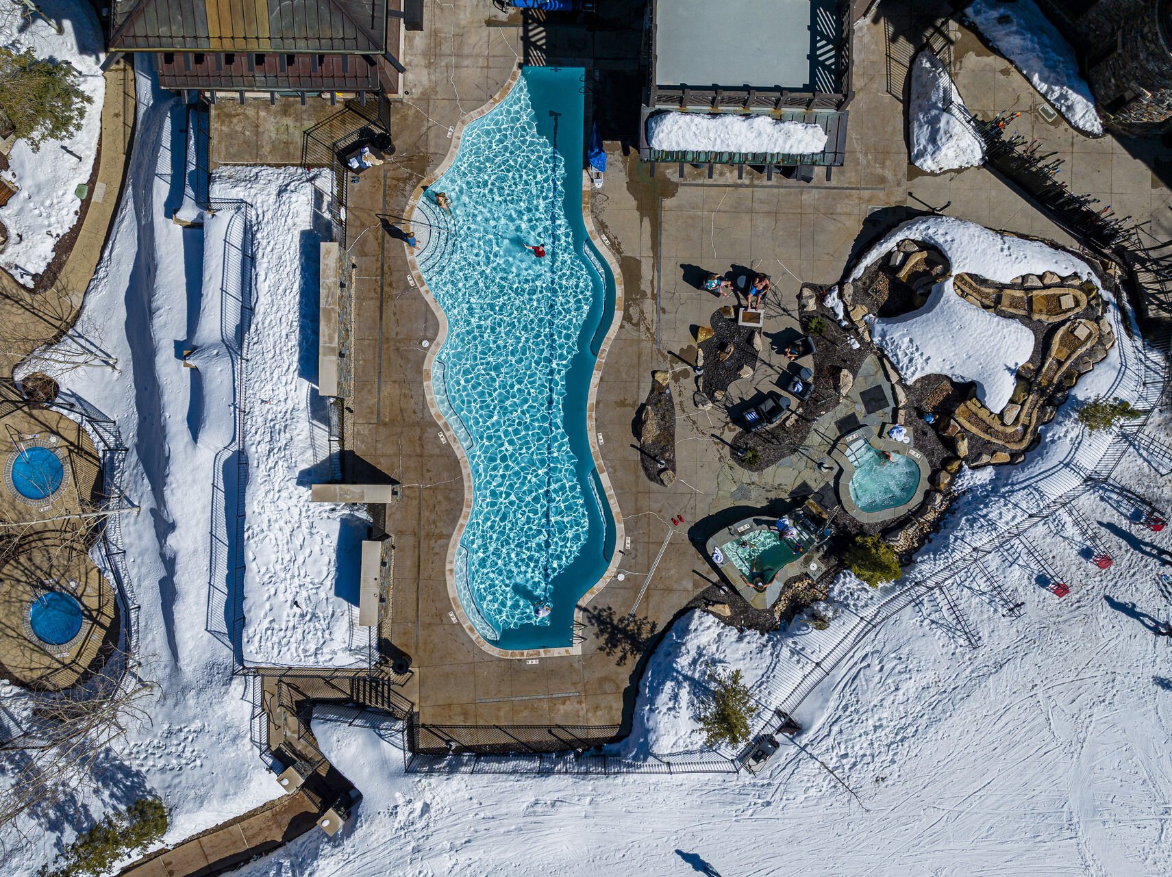 Communal hot tubs and patio Communal hot tubs and patio
