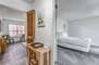 View into a bedroom and the living space