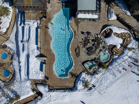 Communal hot tubs and patio