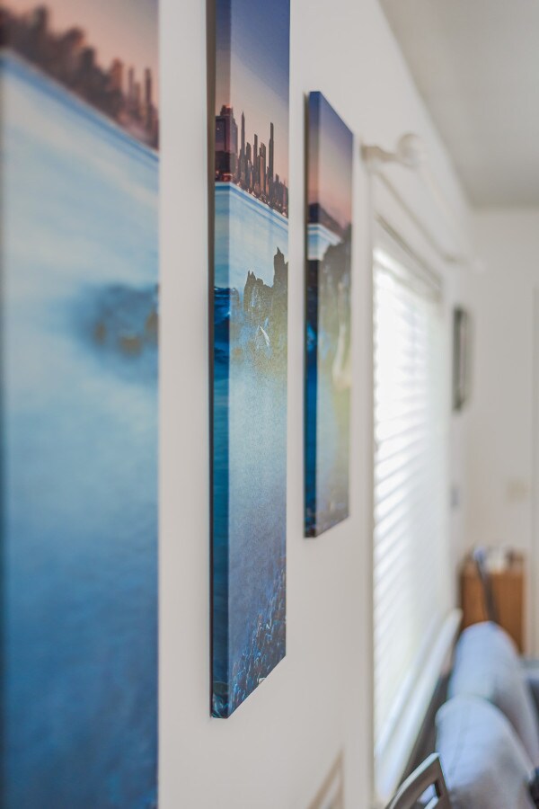 Our simple wall decor adds a personal touch to the space without overwhelming it.