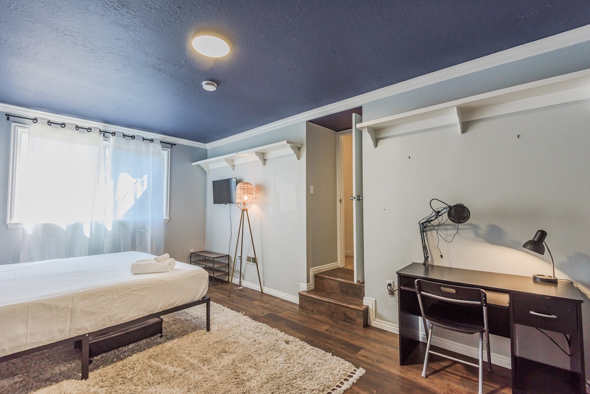 Enjoy a quiet night in and catch your favorite shows in our bedroom!