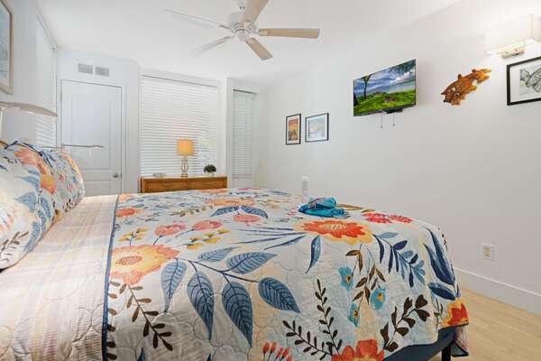 Plenty of storage in the bedroom.