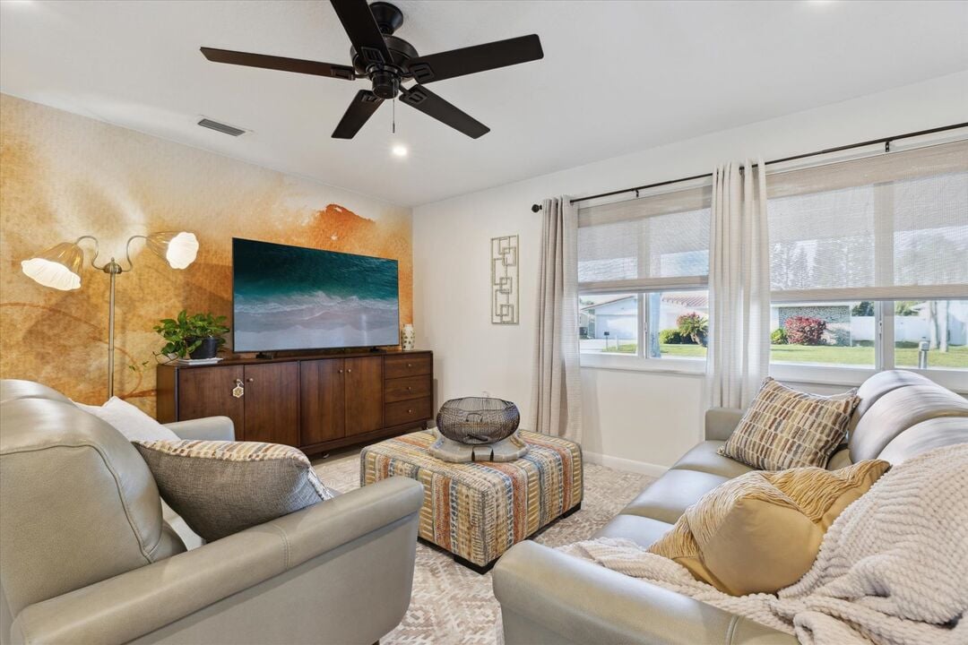A flat-screen TV with streaming services is available for your entertainment.