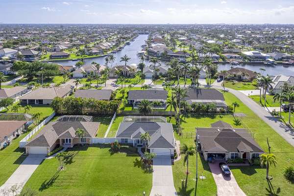 Aerial View of Peaceful Paradise and the Neighorhood