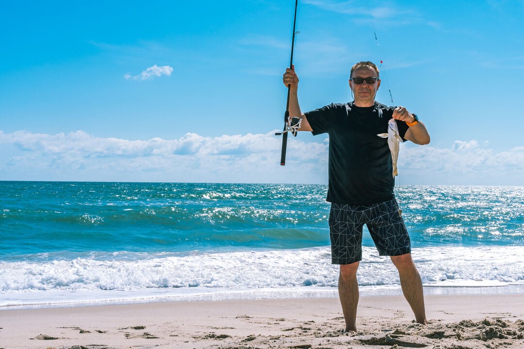 Enjoy fishing on the beach